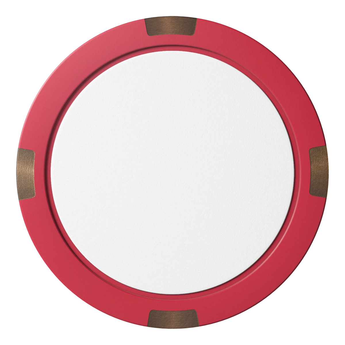 Create Your Own Composite & Metal Hybrid Poker Chips - Red / 4 Spot - Front