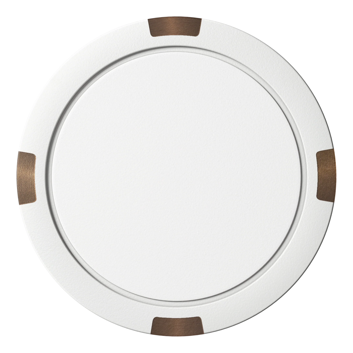 Create Your Own Composite & Metal Hybrid Poker Chips - White / 4 Spot - Front