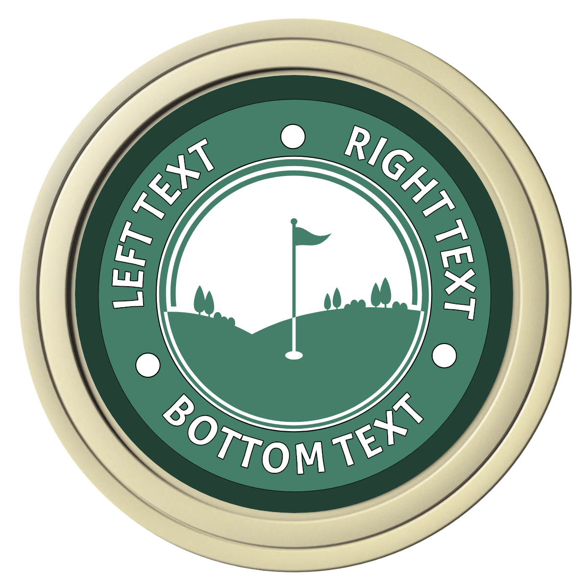 Country Club Golf Course Composite Poker Chips - Ivory / Solid - Front