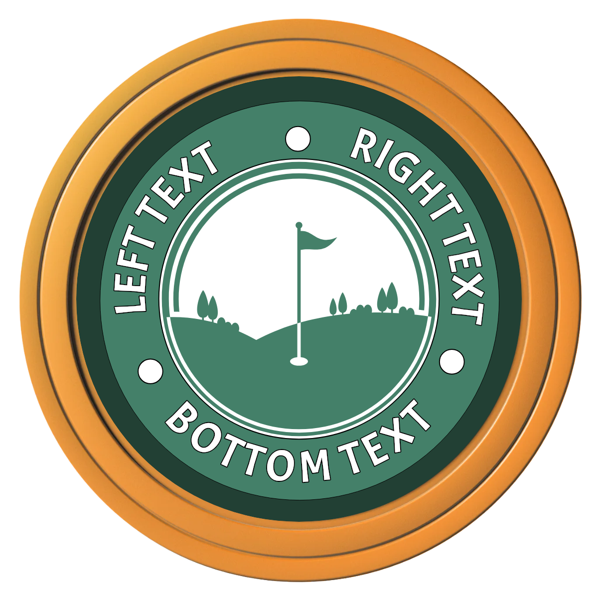 Country Club Golf Course Composite Poker Chips - Orange / Solid - Front