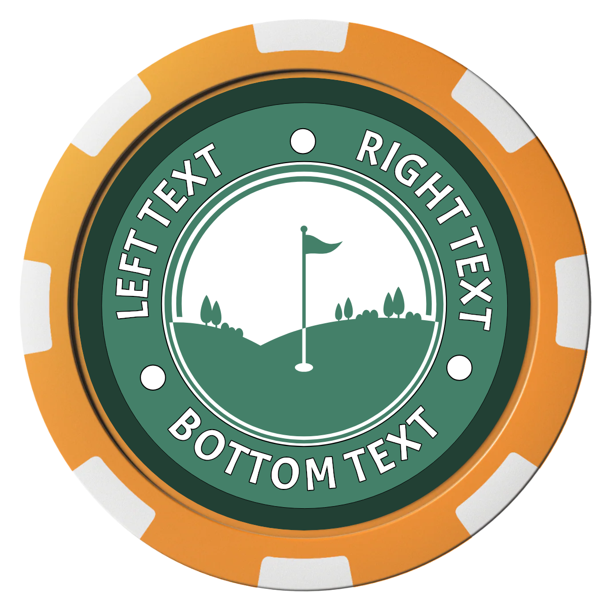 Country Club Golf Course Composite Poker Chips - Orange / 8 Spot - Front