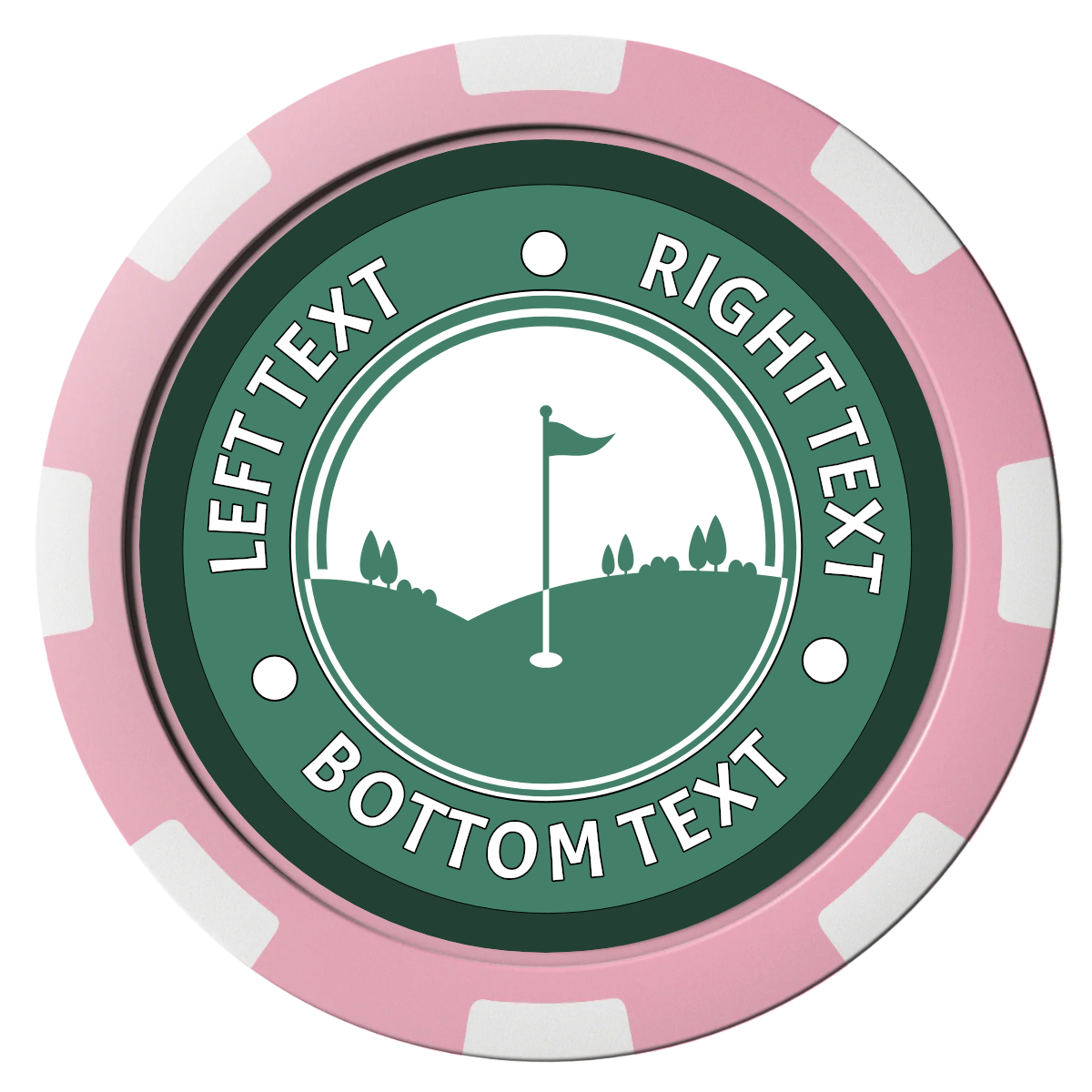 Country Club Golf Course Composite Poker Chips - Pink / 8 Spot - Front