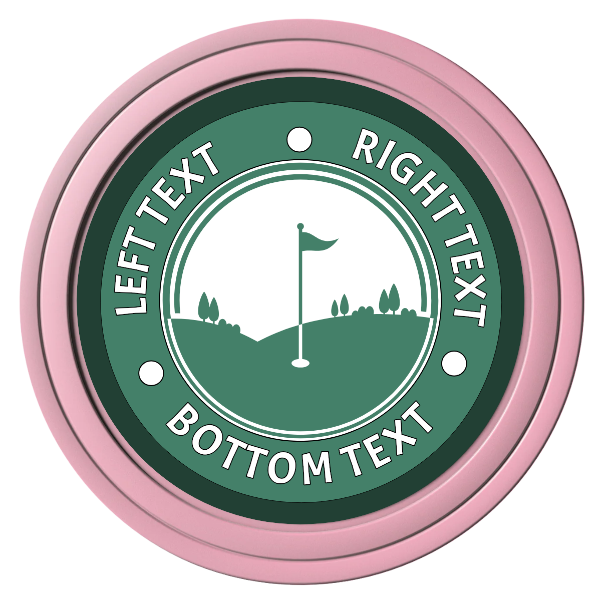 Country Club Golf Course Composite Poker Chips - Pink / Solid - Front