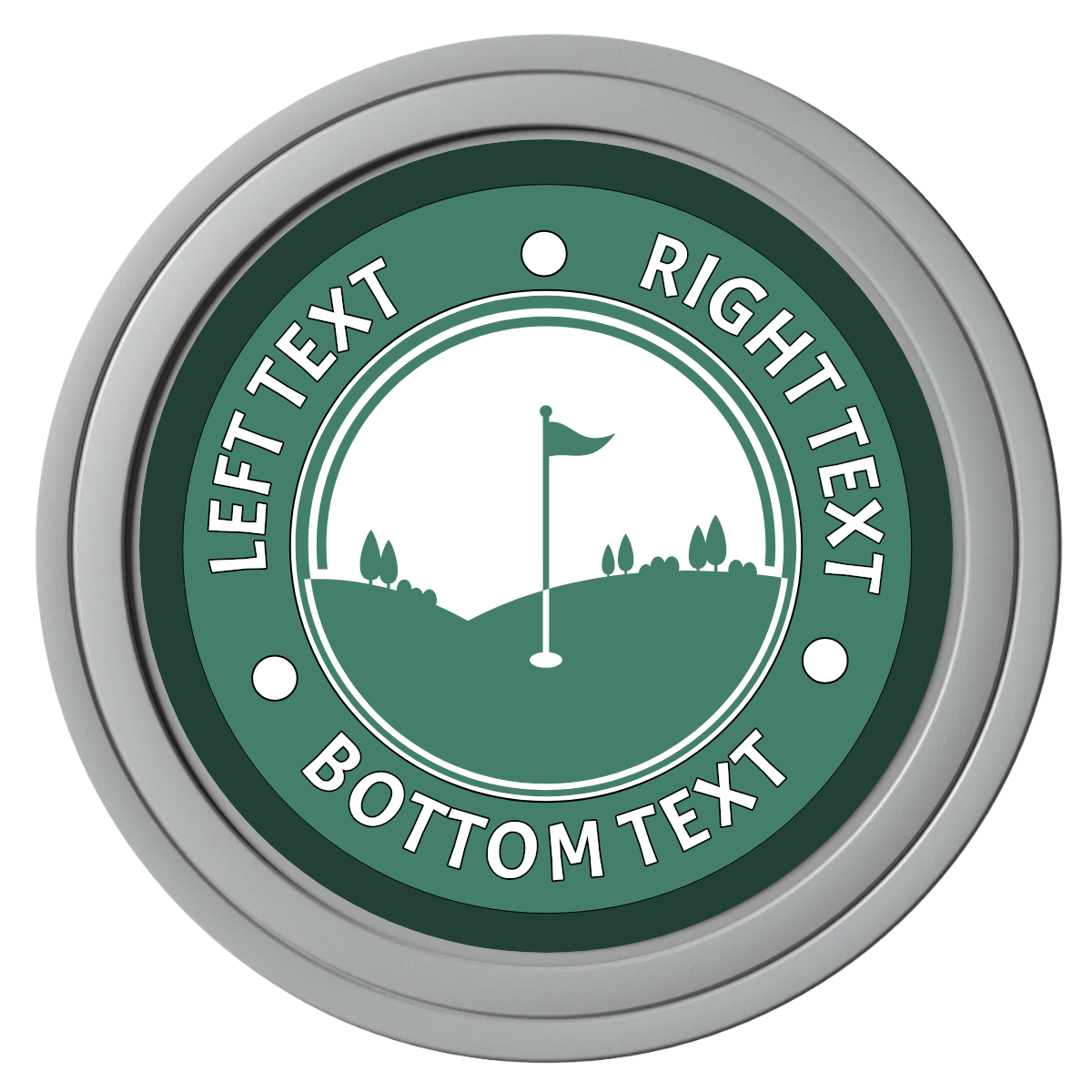 Country Club Golf Course Composite Poker Chips - Gray / Solid - Front