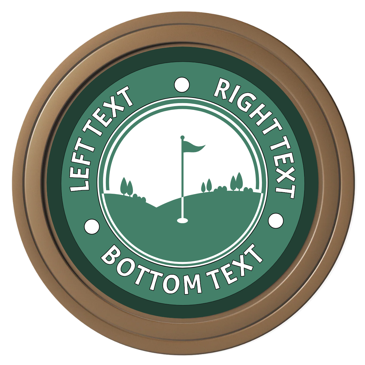 Country Club Golf Course Composite Poker Chips - Brown / Solid - Front