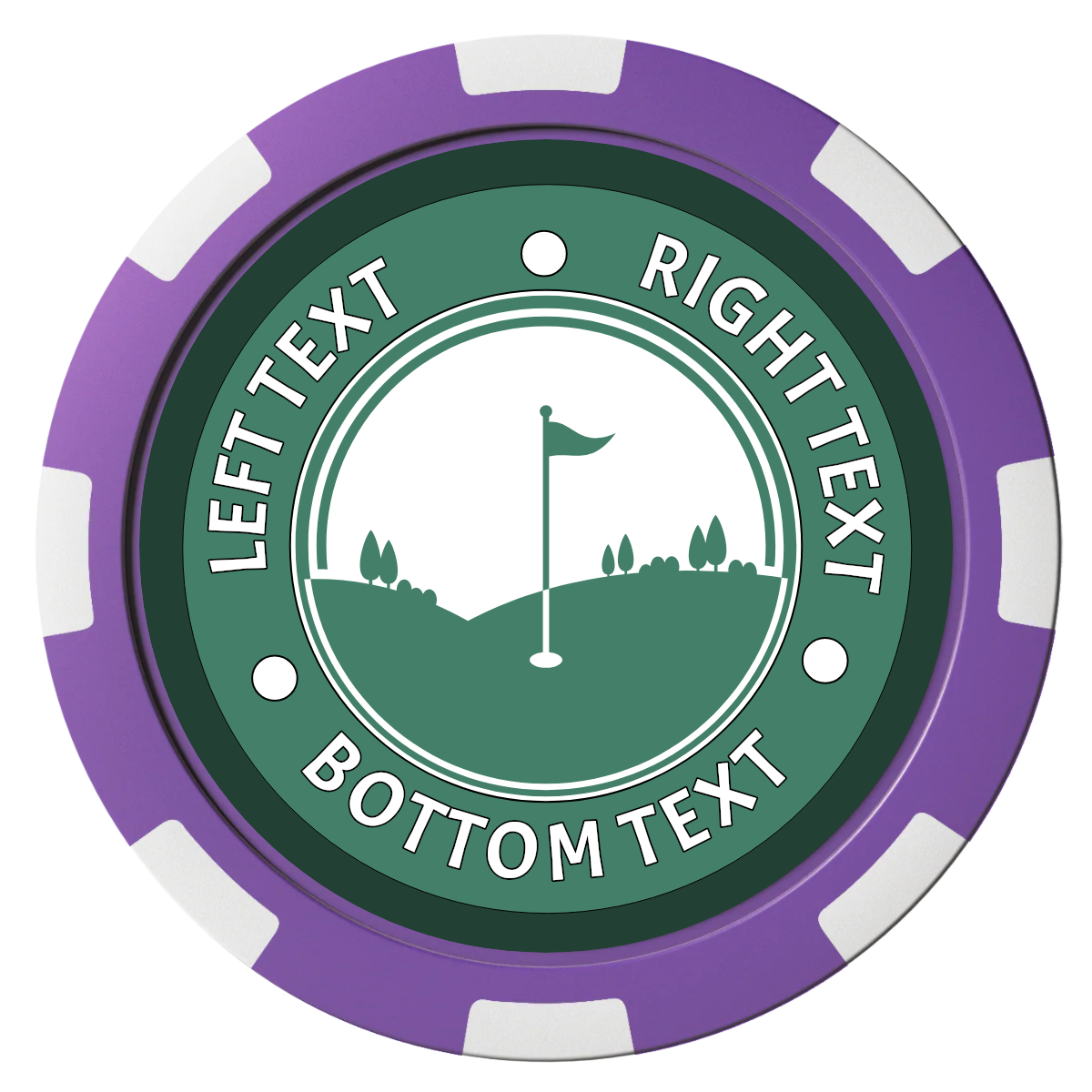 Country Club Golf Course Composite Poker Chips - Purple / 8 Spot - Front