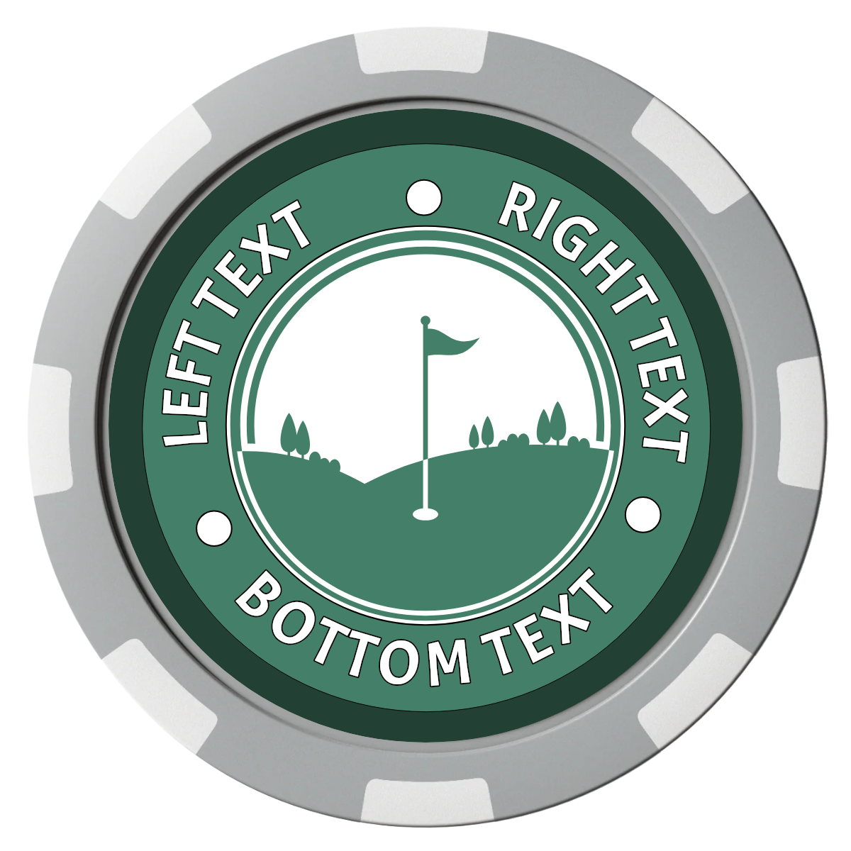 Country Club Golf Course Composite Poker Chips - Gray / 8 Spot - Front