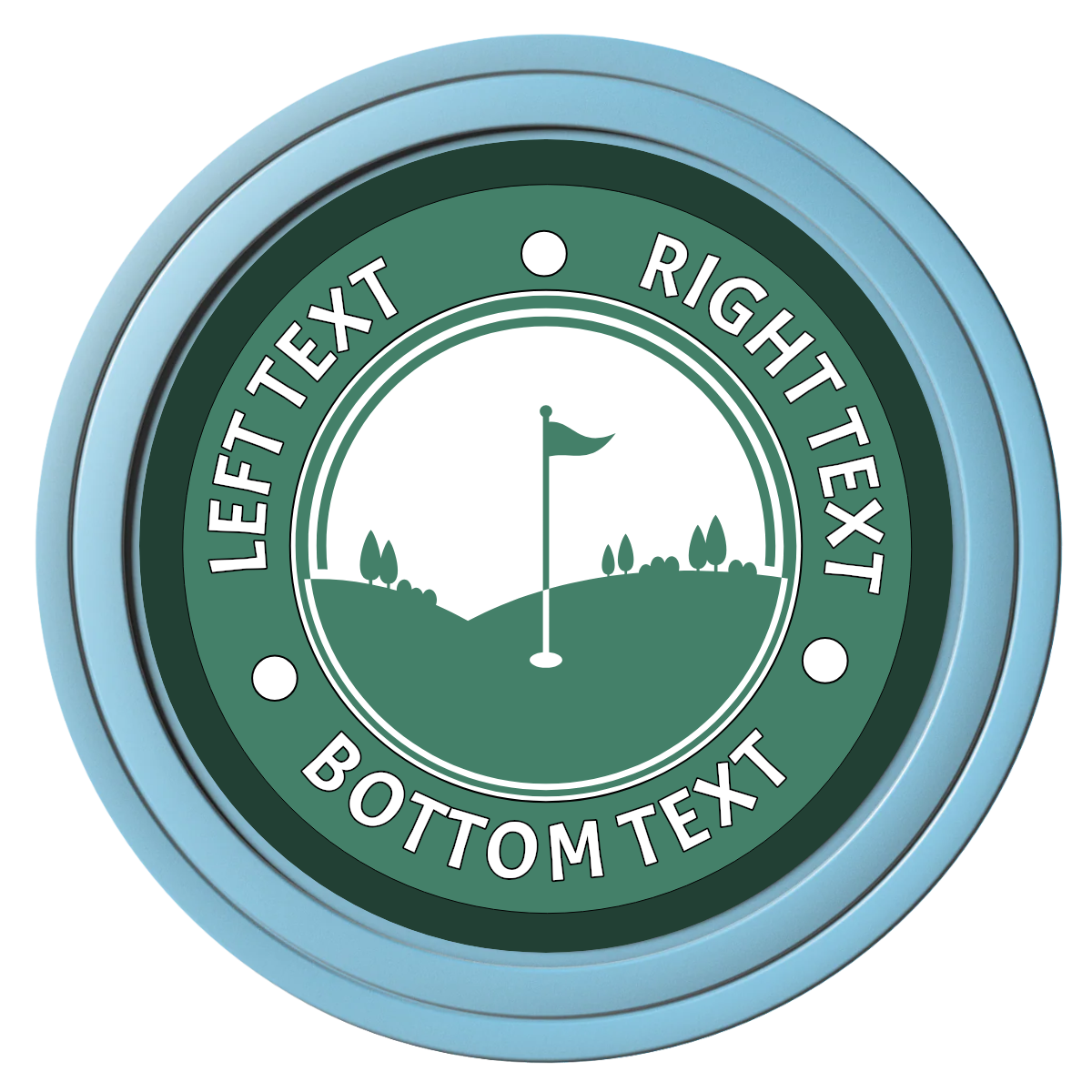 Country Club Golf Course Composite Poker Chips - Light Blue / Solid - Front