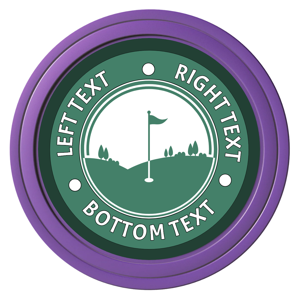 Country Club Golf Course Composite Poker Chips - Purple / Solid - Front