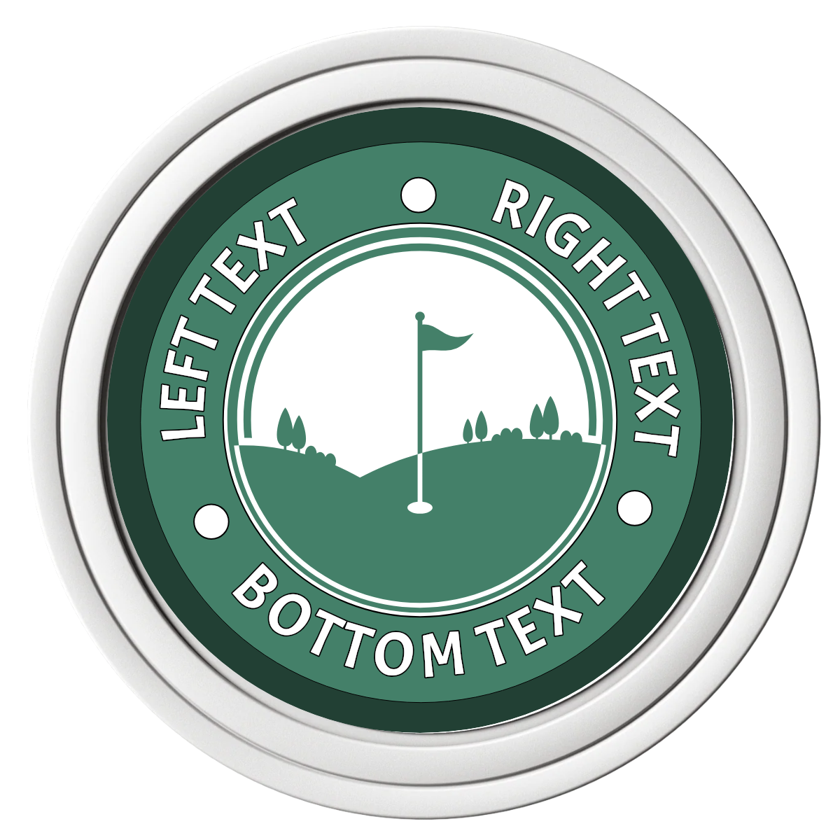 Country Club Golf Course Composite Poker Chips - White / Solid - Front