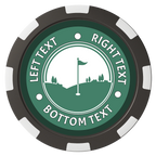 Country Club Golf Course Magnetic Composite Poker Chips - Black / 8 Spot - Front