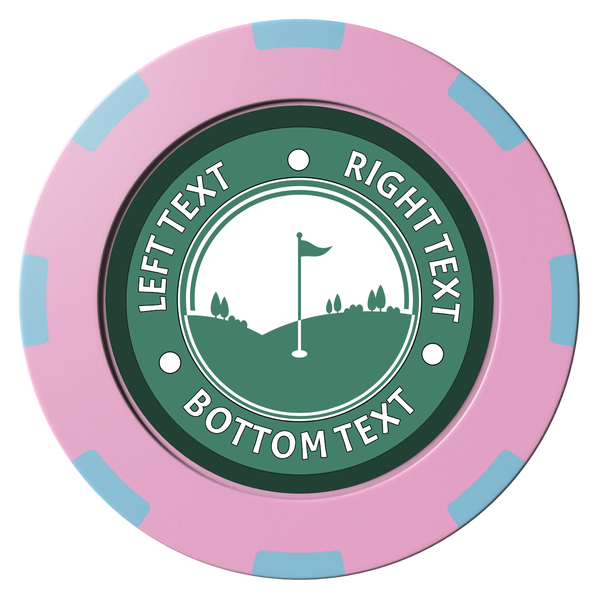 Country Club Golf Course Clay Poker Chips - Pink / 8 Spot (2 Tone) / 40mm - Front