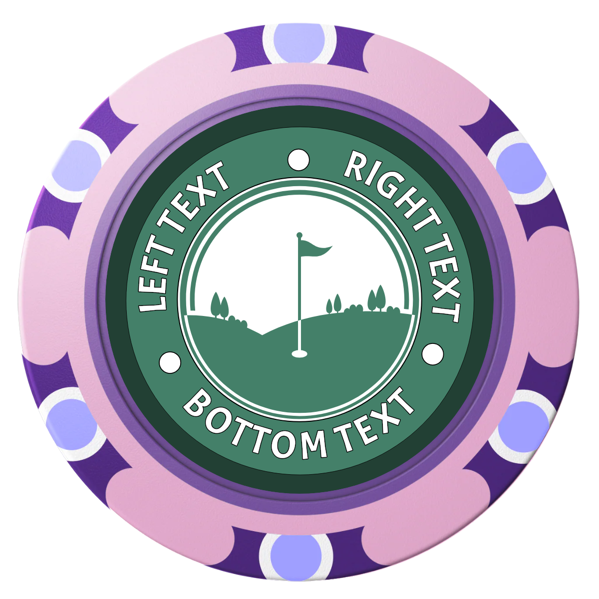 Country Club Golf Course Clay Poker Chips - Pink / Monte Carlo / 40mm - Front