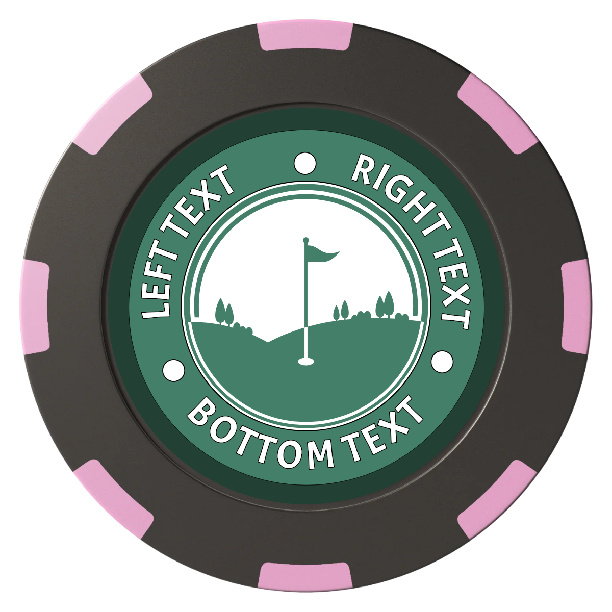 Country Club Golf Course Clay Poker Chips - Black / 8 Spot (2 Tone) / 40mm - Front