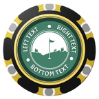 Country Club Golf Course Clay Poker Chips - Black / Monte Carlo / 40mm - Front