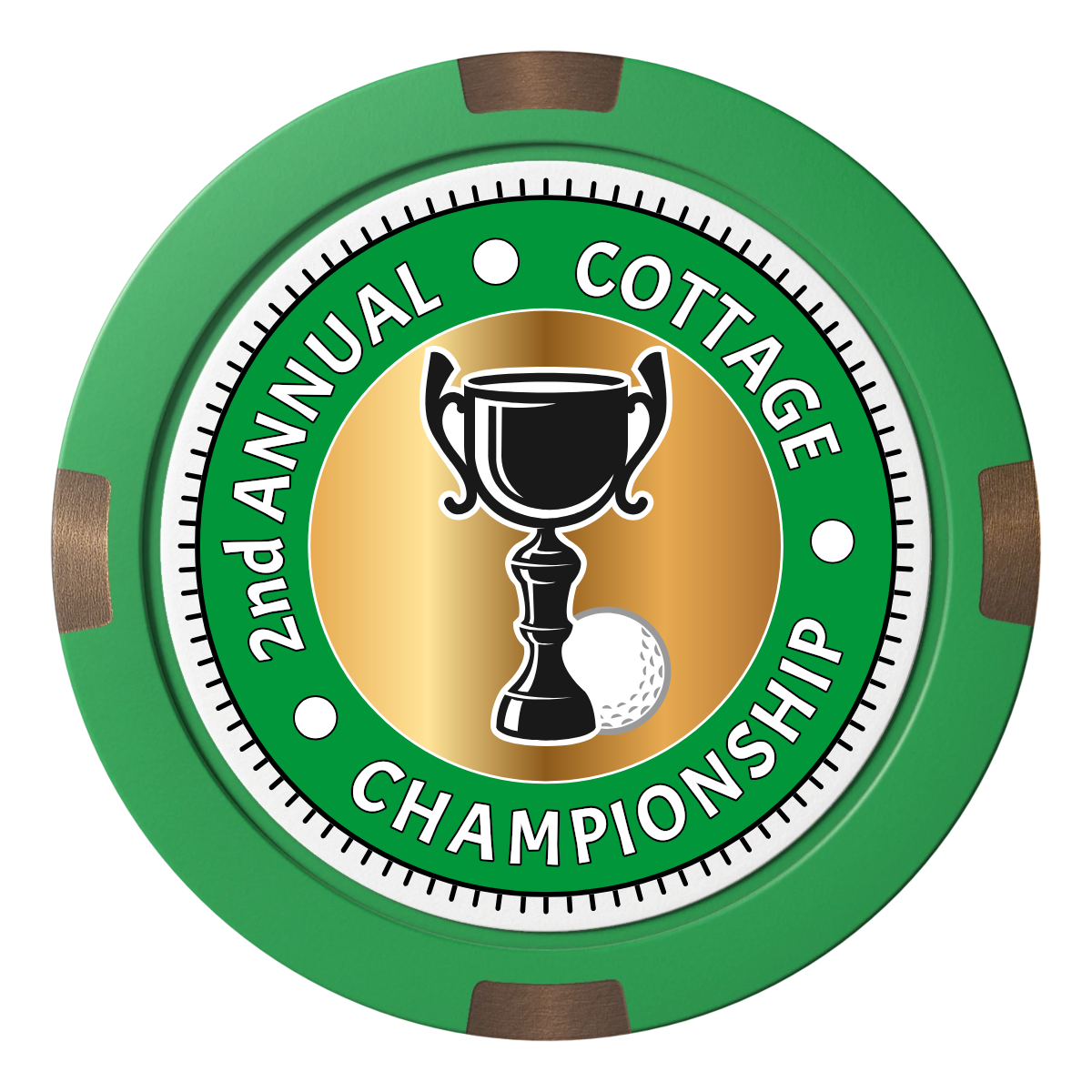 Club Champion Composite & Metal Hybrid Poker Chips - Green / 4 Spot - Front
