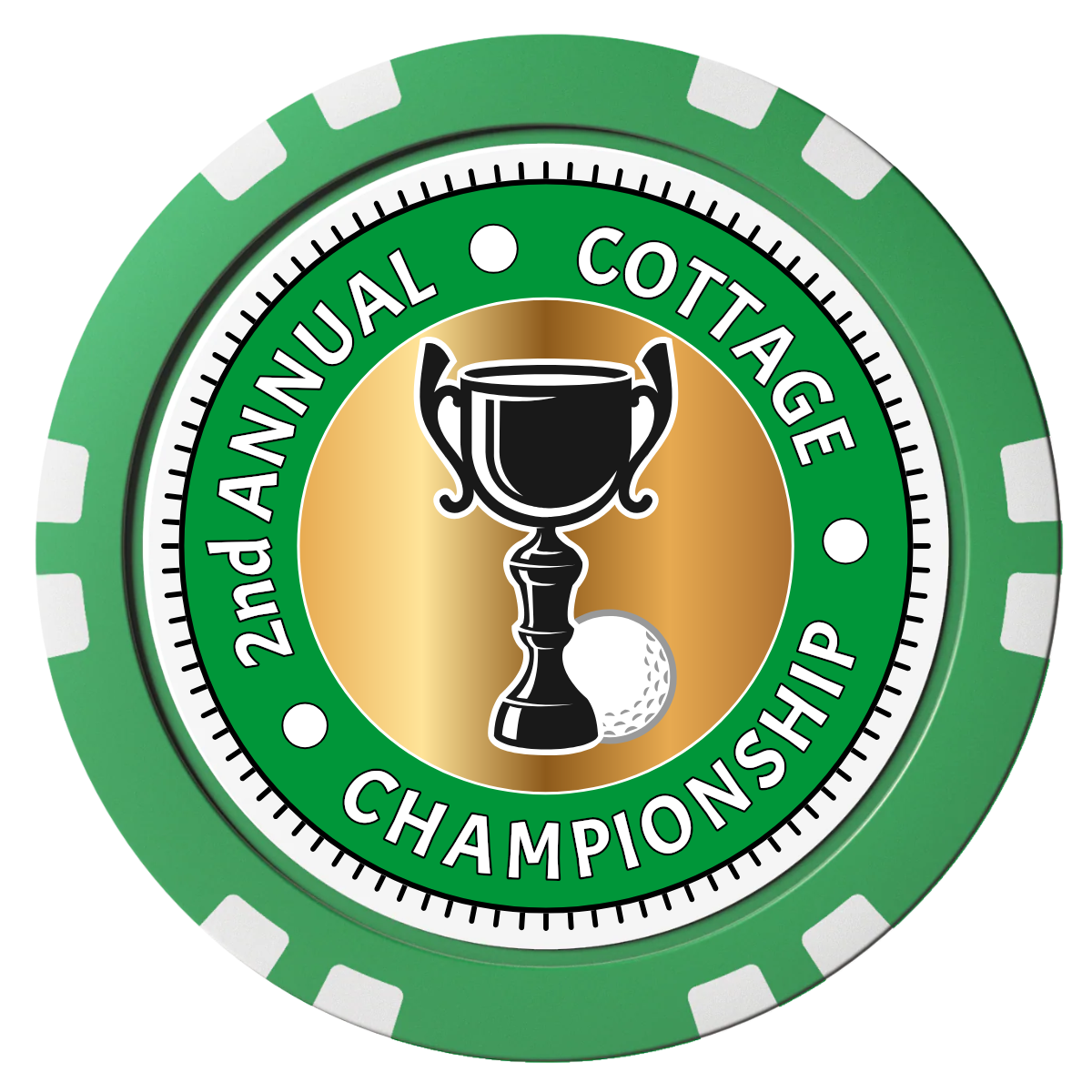 Club Champion Composite Poker Chips - Green / Double Stripe - Front