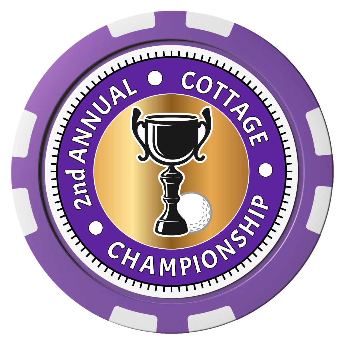 Club Champion Composite Poker Chips - Purple / 8 Stripe - Front