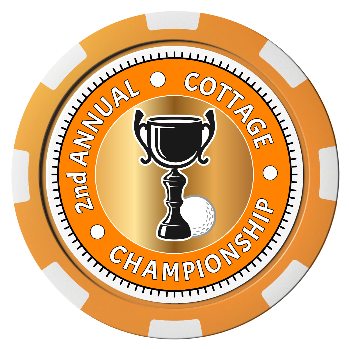 Club Champion Composite Poker Chips - Orange / 8 Spot - Front