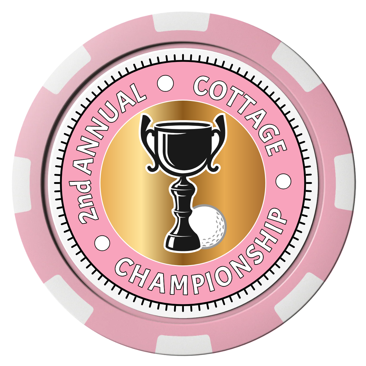 Club Champion Composite Poker Chips - Pink / 8 Spot - Front