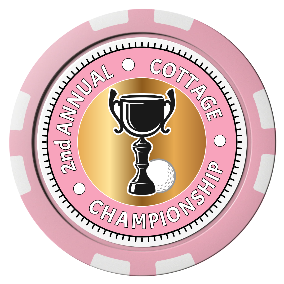 Club Champion Composite Poker Chips - Pink / 8 Stripe - Front