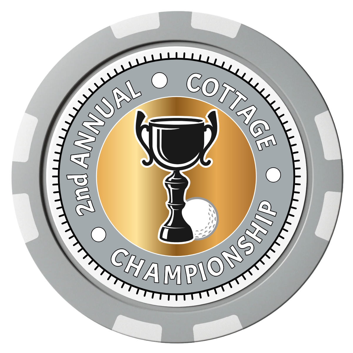 Club Champion Composite Poker Chips - Gray / 8 Stripe - Front