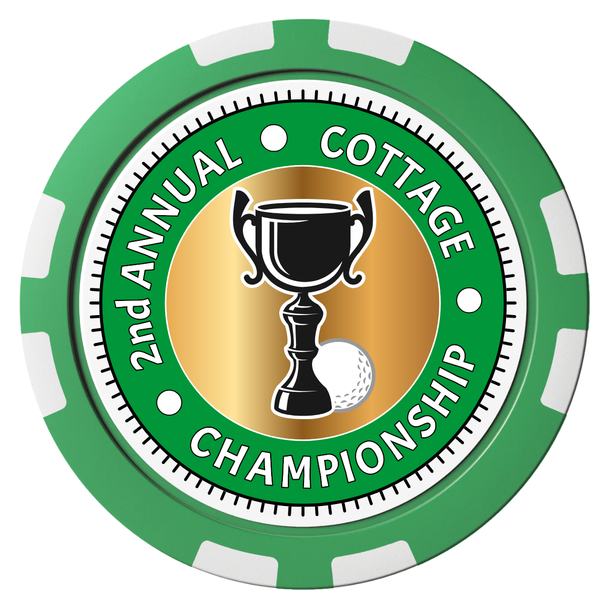 Club Champion Composite Poker Chips - Green / 8 Stripe - Front