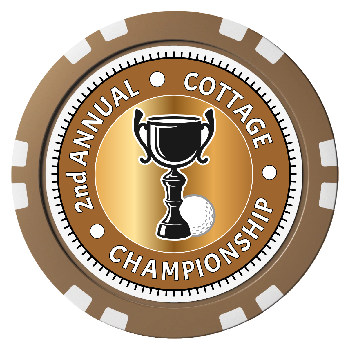 Club Champion Composite Poker Chips - Brown / Double Stripe - Front