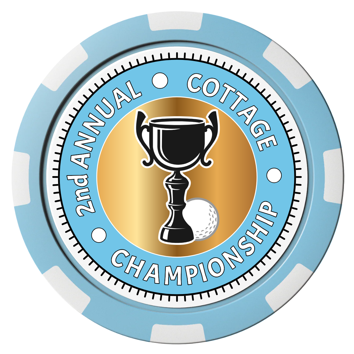 Club Champion Composite Poker Chips - Light Blue / 8 Spot - Front