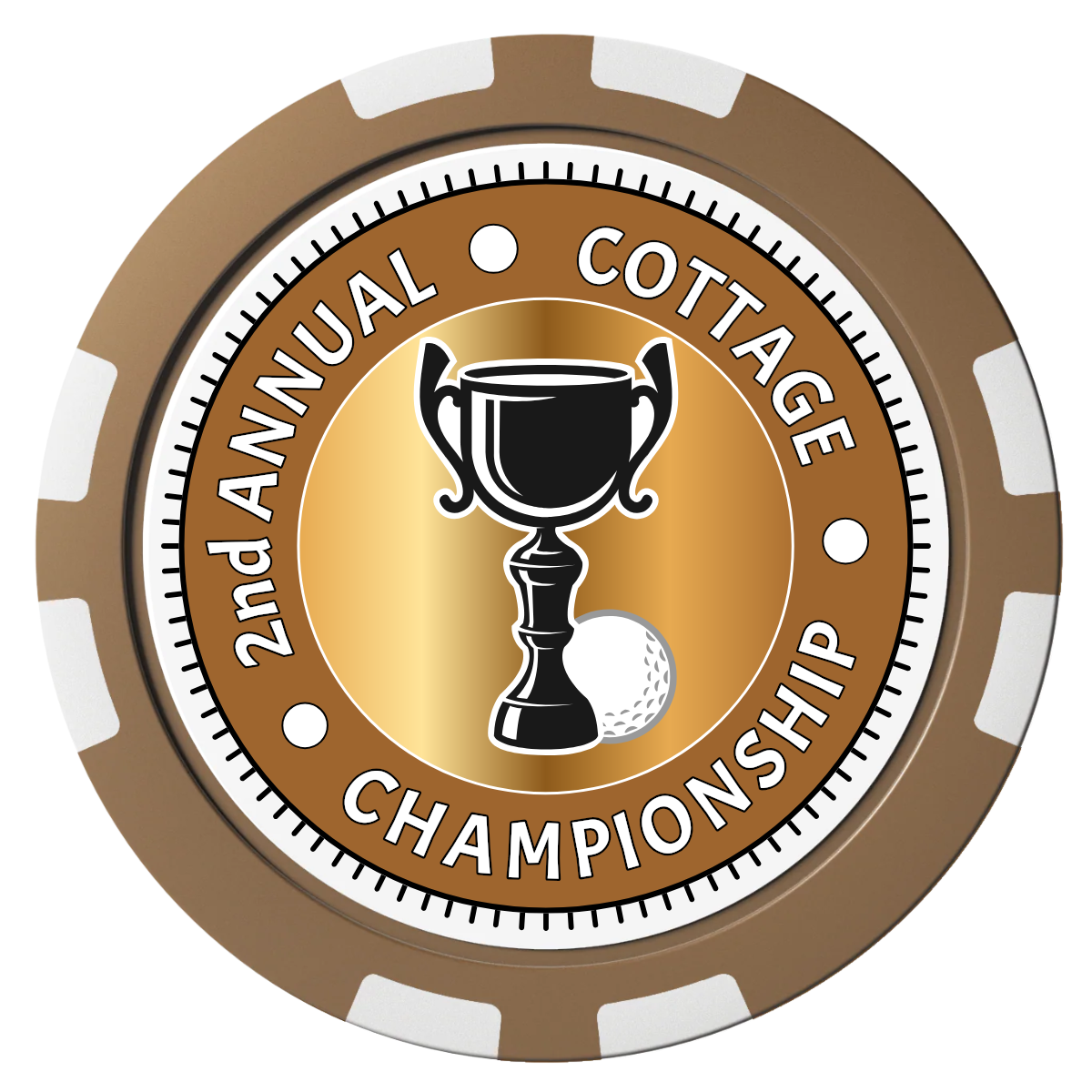 Club Champion Composite Poker Chips - Brown / 8 Stripe - Front