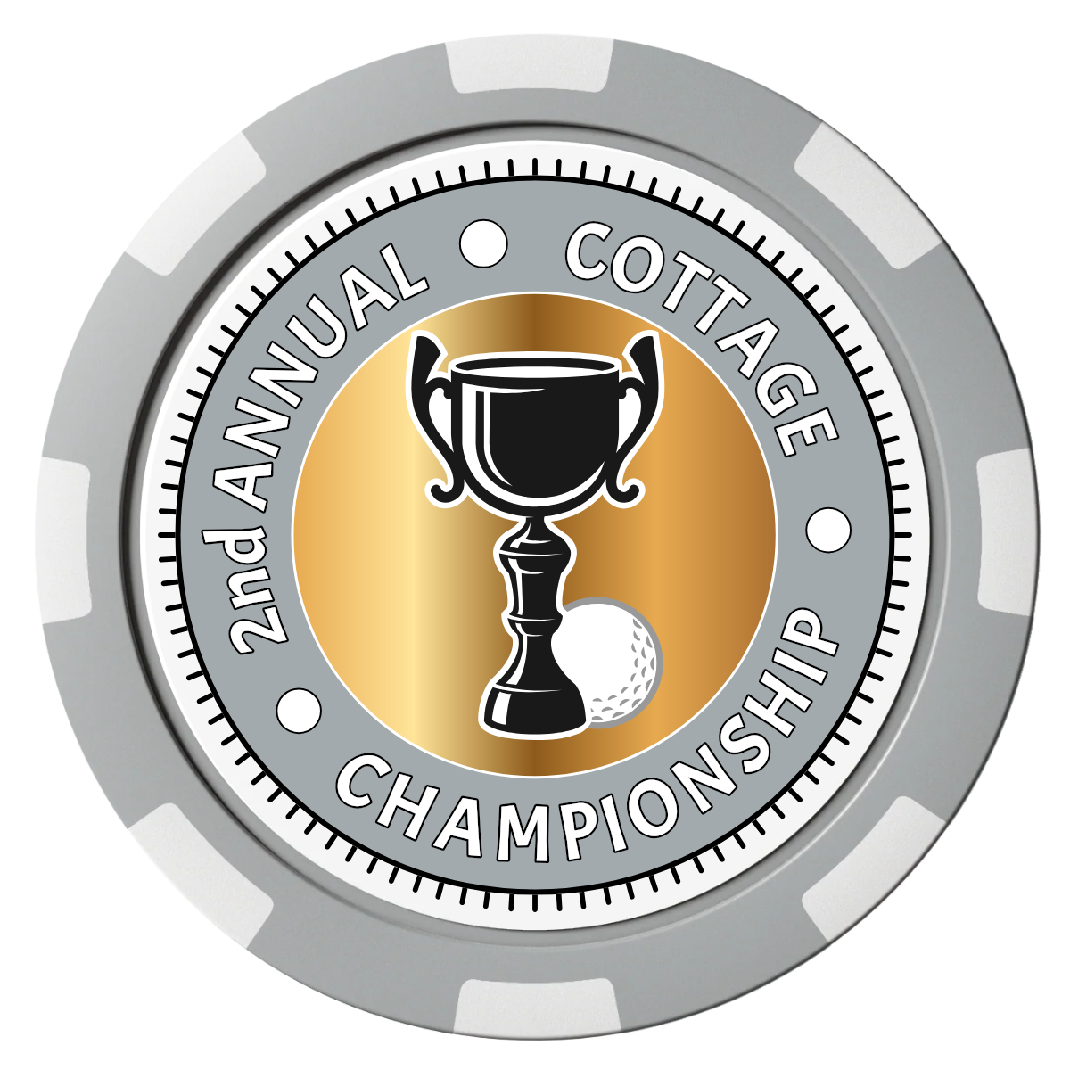 Club Champion Composite Poker Chips - Gray / 8 Spot - Front