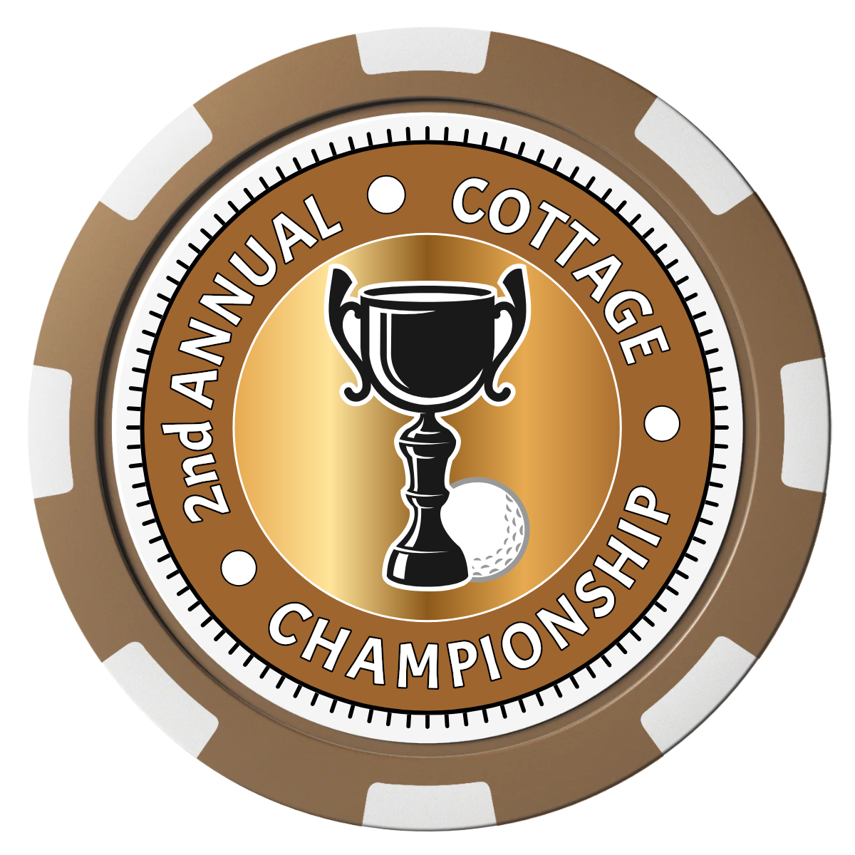 Club Champion Composite Poker Chips - Brown / 8 Spot - Front