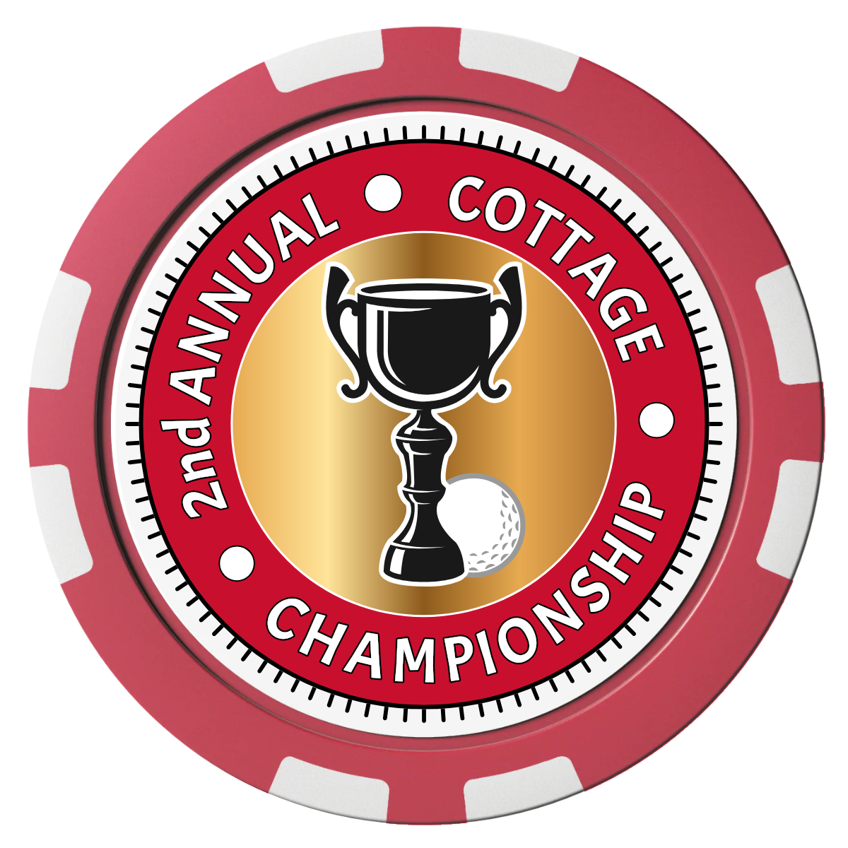 Club Champion Composite Poker Chips - Red / 8 Stripe - Front