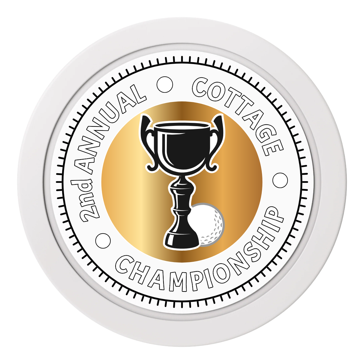 Club Champion Dealer Button - 50mm / 2 inch Size - White - Front