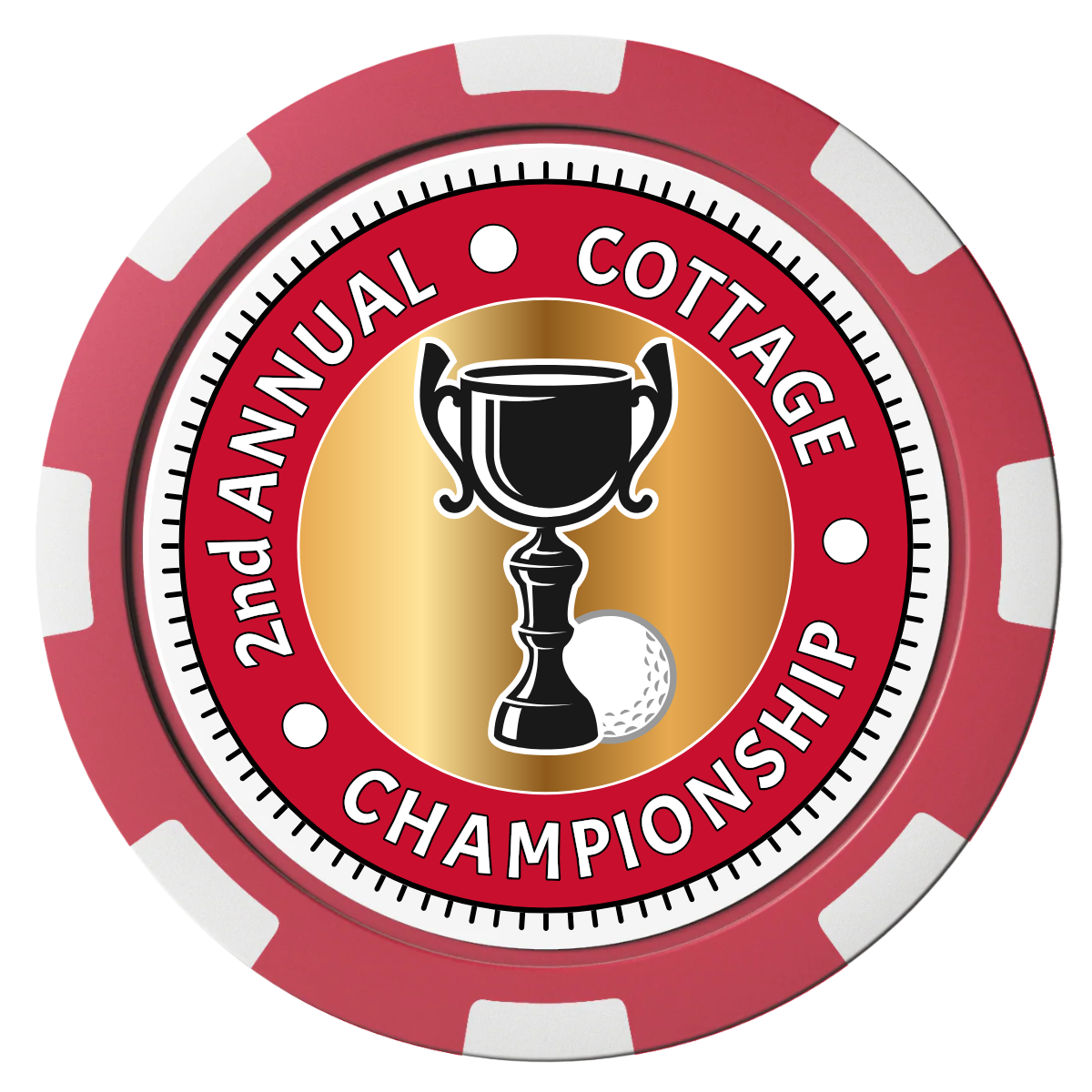 Club Champion Magnetic Composite Poker Chips - Red / 8 Spot - Front