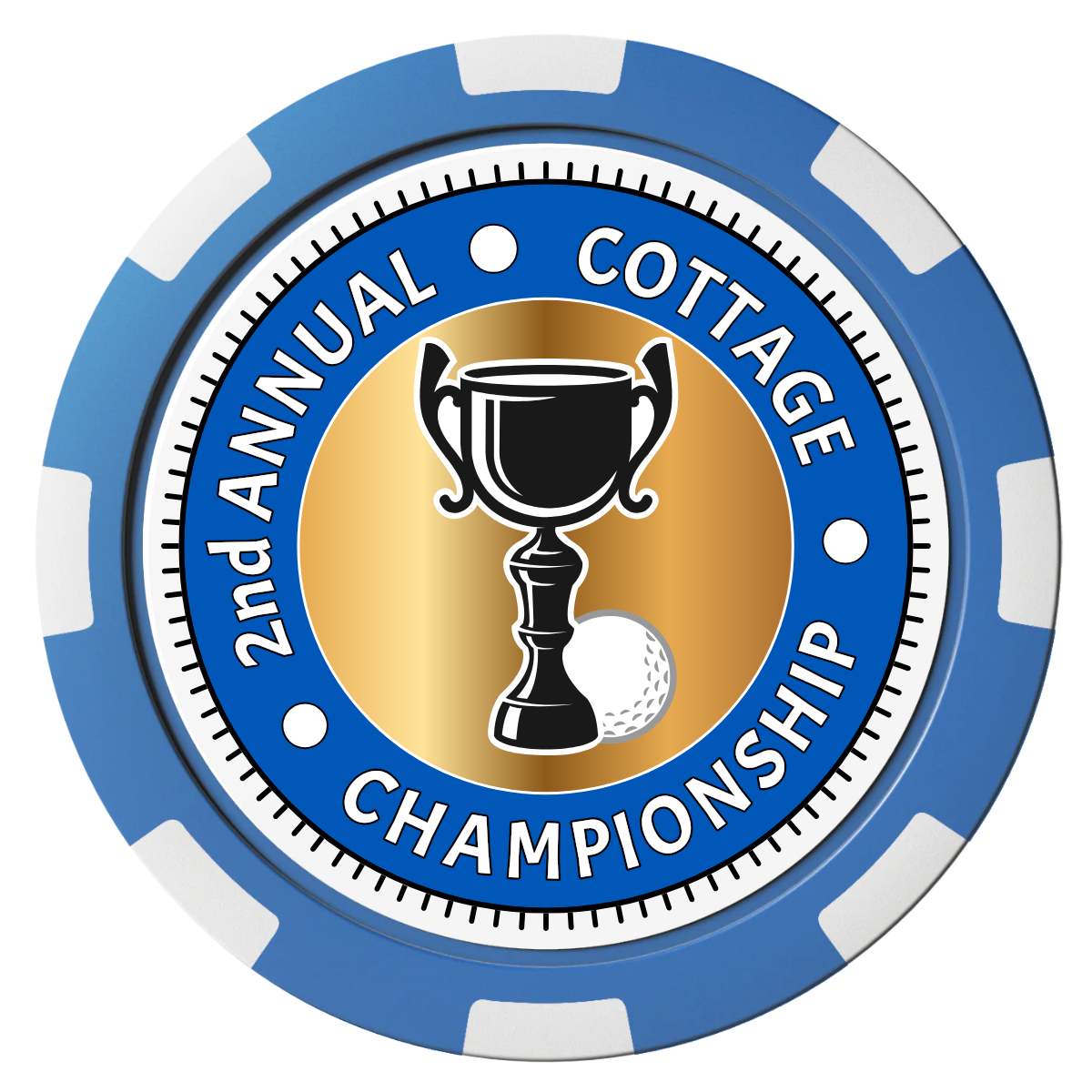 Club Champion Magnetic Composite Poker Chips - Blue / 8 Spot - Front