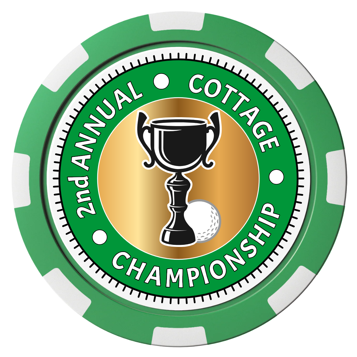 Club Champion Magnetic Composite Poker Chips - Green / 8 Spot - Front