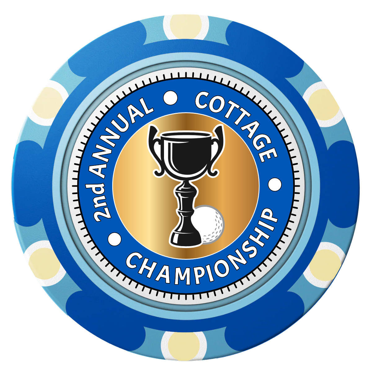 Club Champion Clay Poker Chips - Blue / Monte Carlo / 40mm - Front