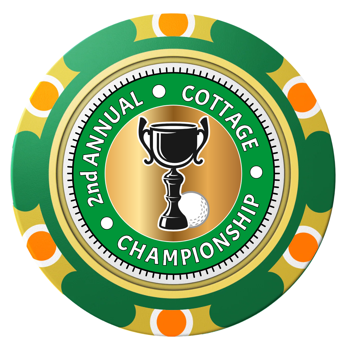 Club Champion Clay Poker Chips - Green / Monte Carlo / 40mm - Front