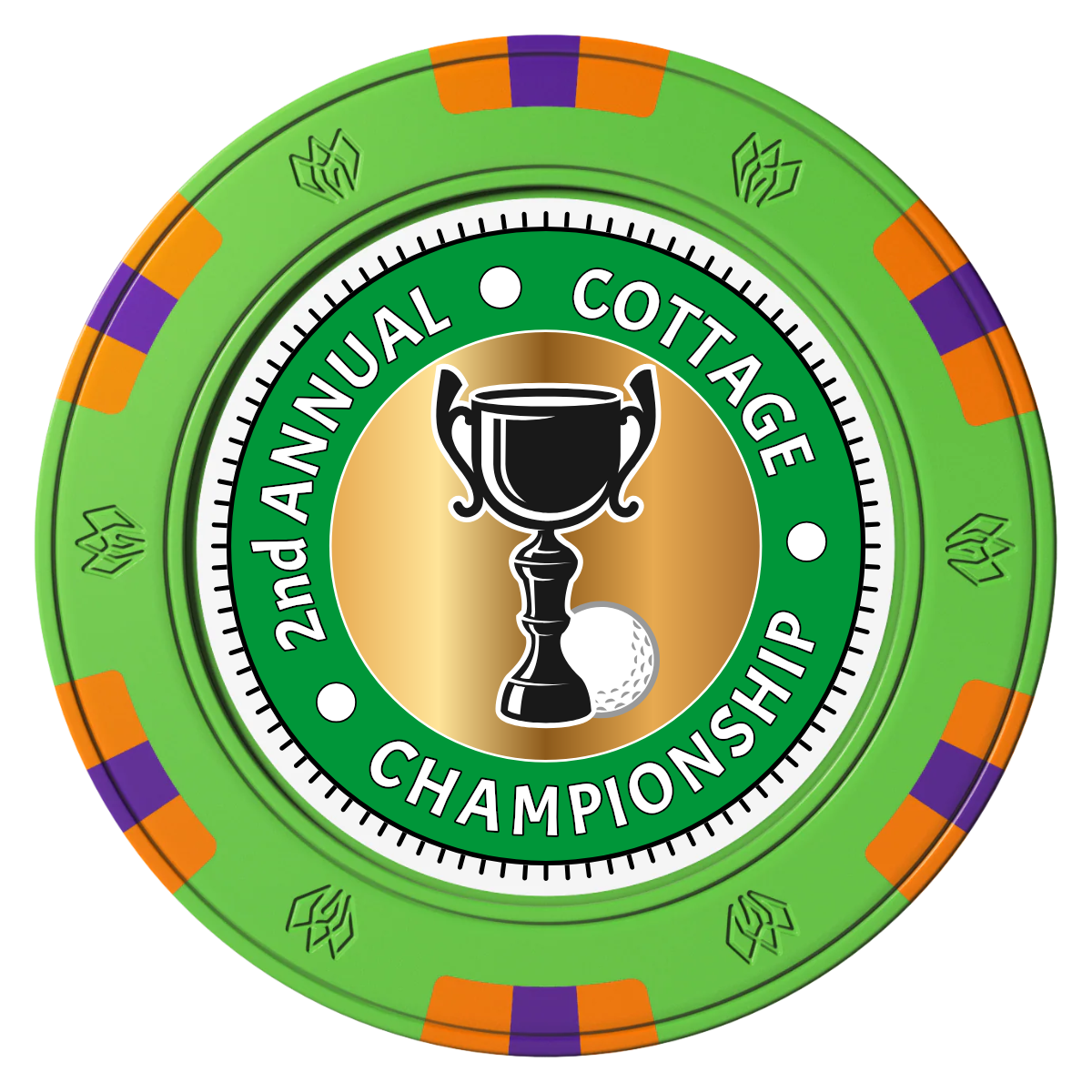 Club Champion Clay Poker Chips - Green / 6 Spot Gem / 40mm - Front