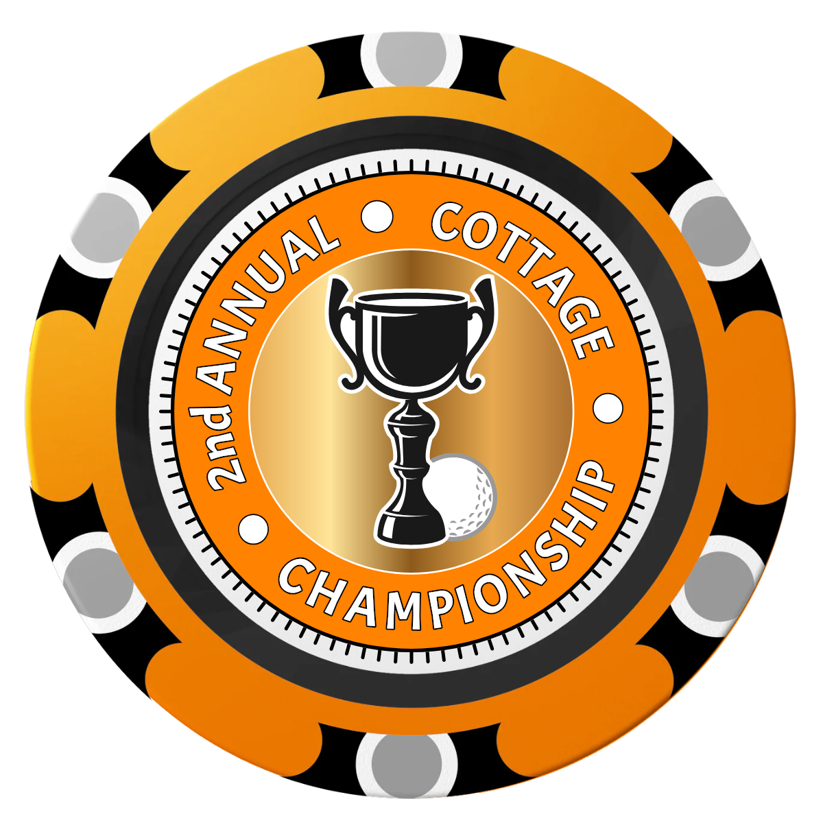 Club Champion Clay Poker Chips - Orange / Monte Carlo / 40mm - Front