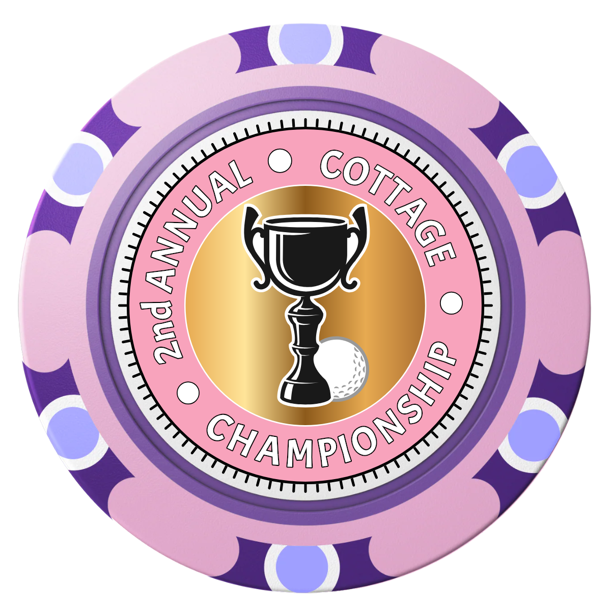 Club Champion Clay Poker Chips - Pink / Monte Carlo / 40mm - Front