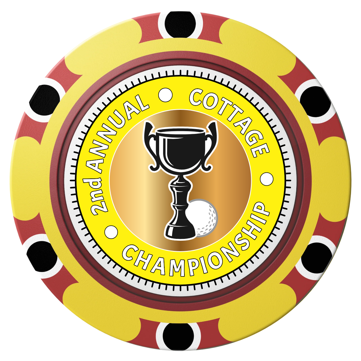 Club Champion Clay Poker Chips - Yellow / Monte Carlo / 40mm - Front