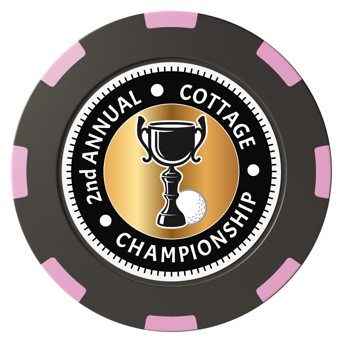Club Champion Clay Poker Chips - Black / 8 Spot (2 Tone) / 40mm - Front