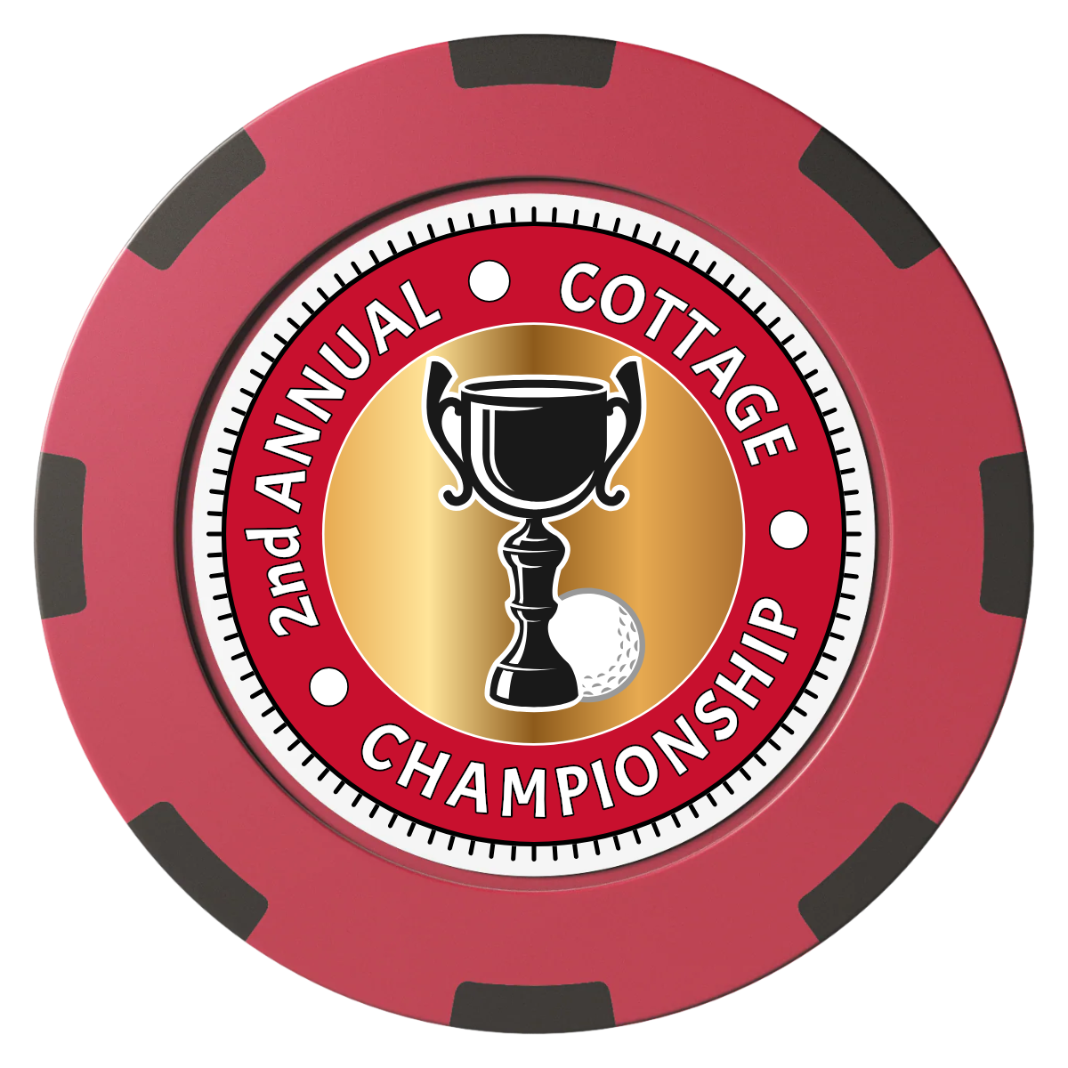 Club Champion Clay Poker Chips - Red / 8 Spot (2 Tone) / 40mm - Front