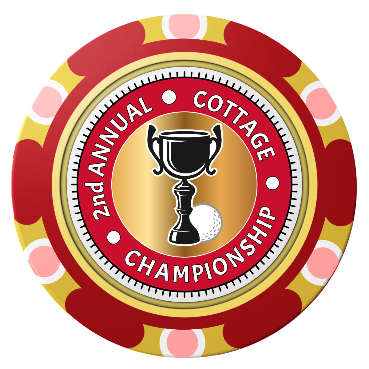 Club Champion Clay Poker Chips - Red / Monte Carlo / 40mm - Front