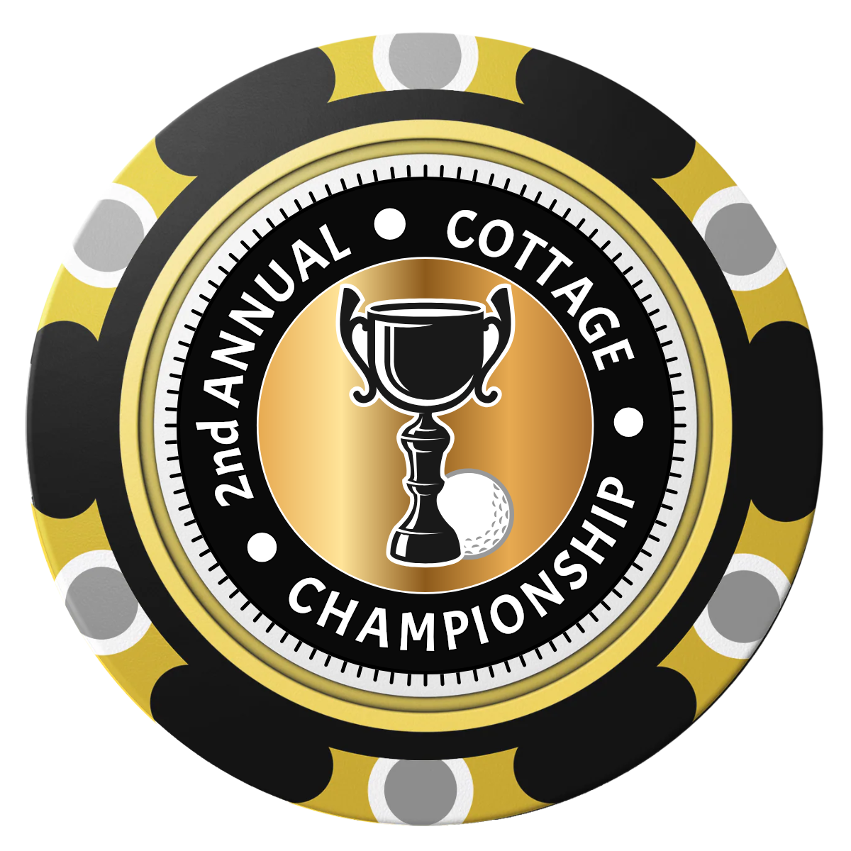 Club Champion Clay Poker Chips - Black / Monte Carlo / 40mm - Front