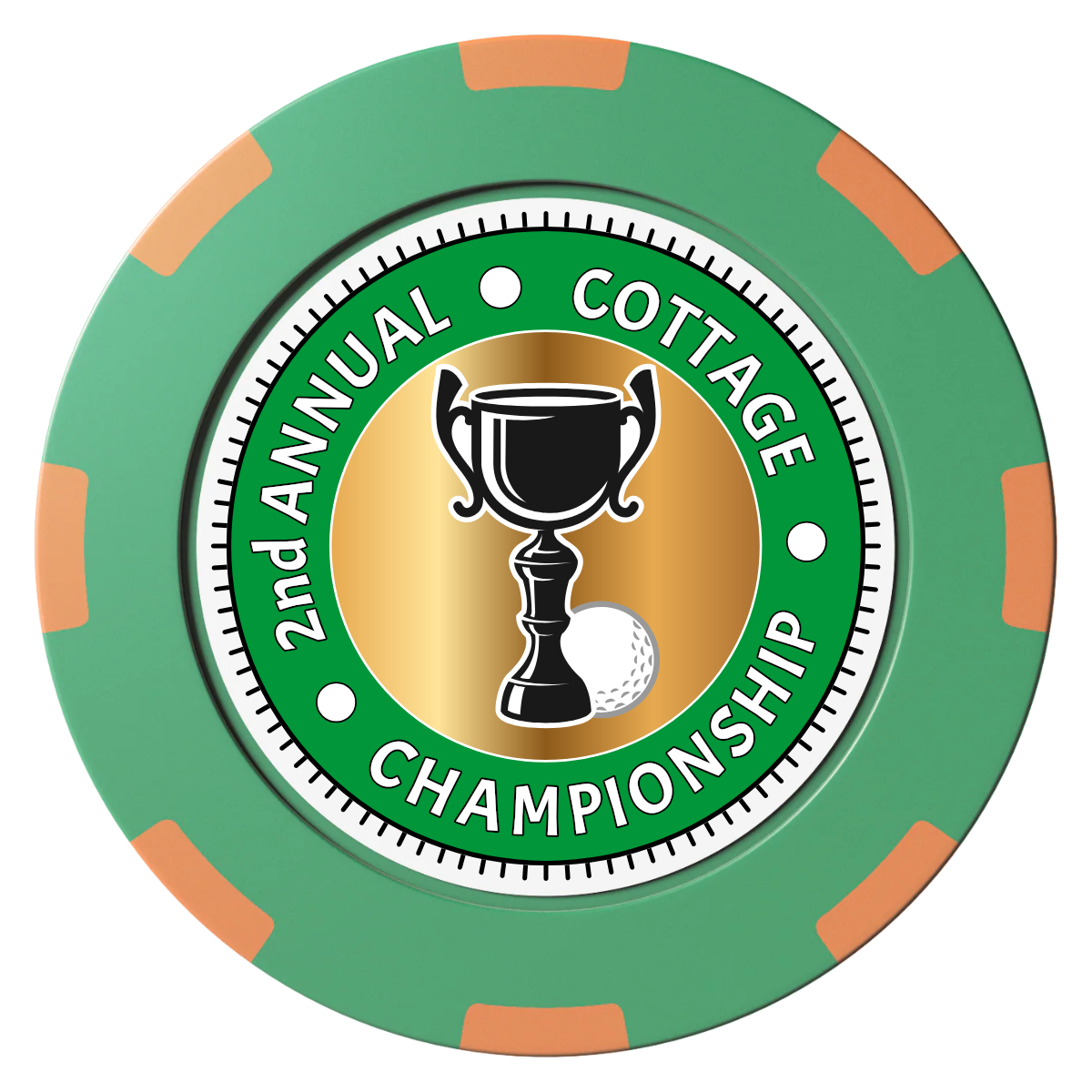 Club Champion Clay Poker Chips - Green / 8 Spot (2 Tone) / 40mm - Front