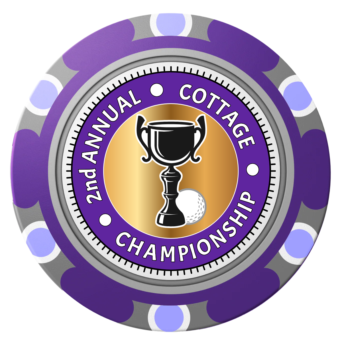 Club Champion Clay Poker Chips - Purple / Monte Carlo / 40mm - Front