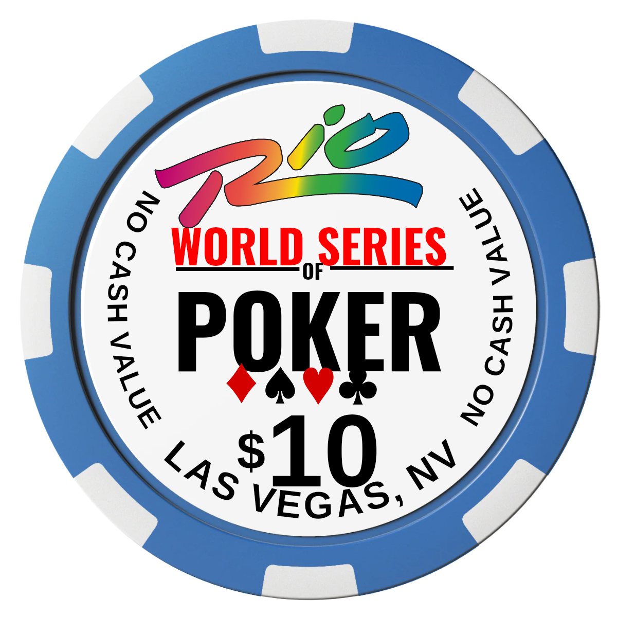 WSOP Magnetic Composite Poker Chips - Blue / 8 Spot - Front
